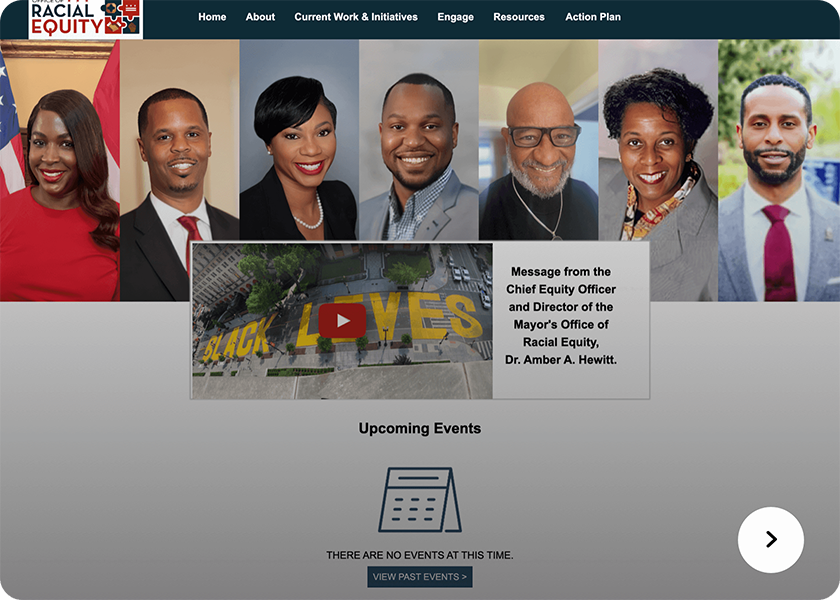 Screenshot of the Racial Equality website